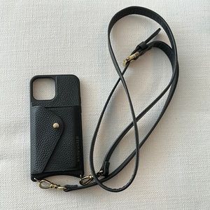 Bandolier iPhone 12 wallet crossbody leather holder